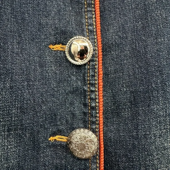 Reba Denim Jacket Size Large Studded Embroidered Stretch Western Rodeo Cowgirl - Picture 6 of 15